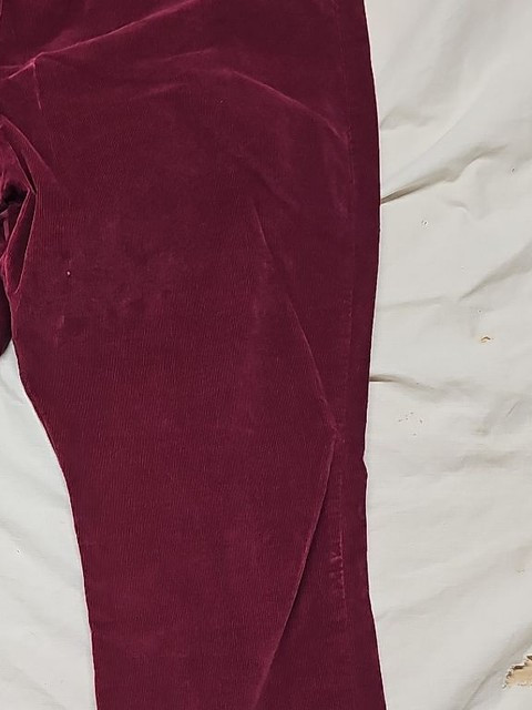 Cotton Traders Burgundy Corduroy Elastic Waist Trousers A4 1246 - Image 9
