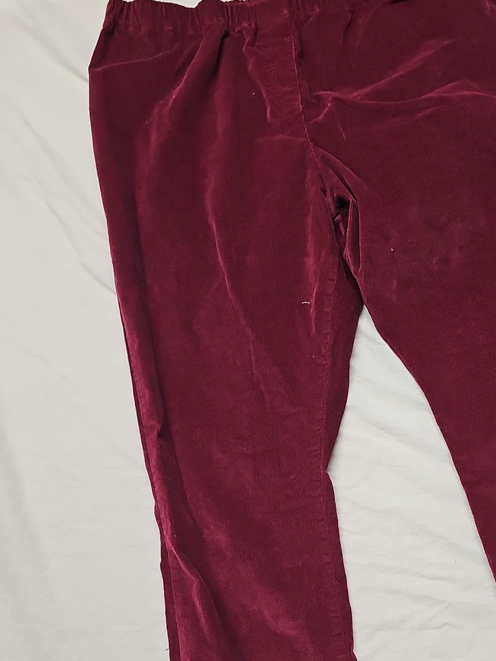 Cotton Traders Burgundy Corduroy Elastic Waist Trousers A4 1246 - Image 12