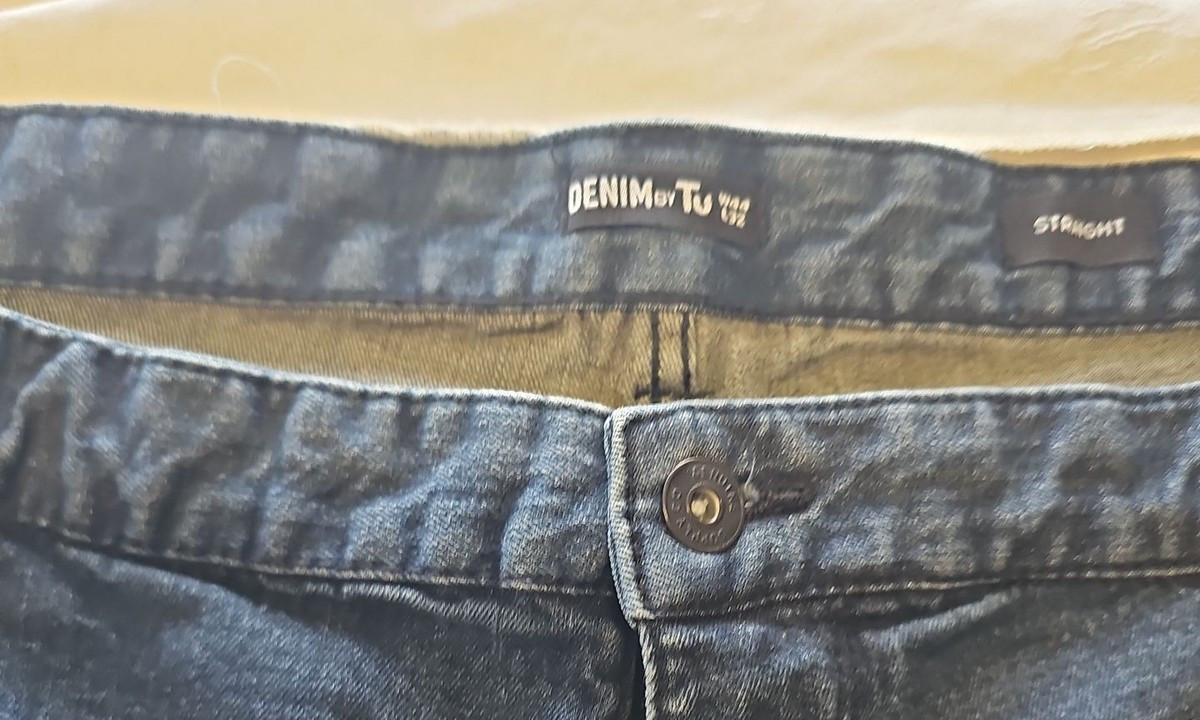 Denim by Tu Men's Straight Leg Jeans W44 L32 Dark Wash A5 1258 - Image 9