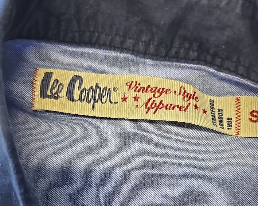 Lee Cooper Men's Vintage Style Checked Western Shirt Navy Blue Small 7 1272 - Image 9