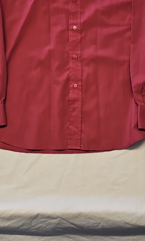 Essentials Burgundy Long Sleeve Formal Button-Down Shirt A7 1273 - Image 8