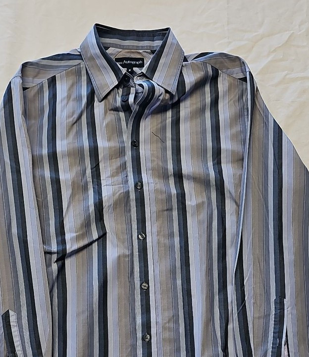 Marks & Spencer Autograph Men's Striped Button Down Shirt A7 1276 - Image 8