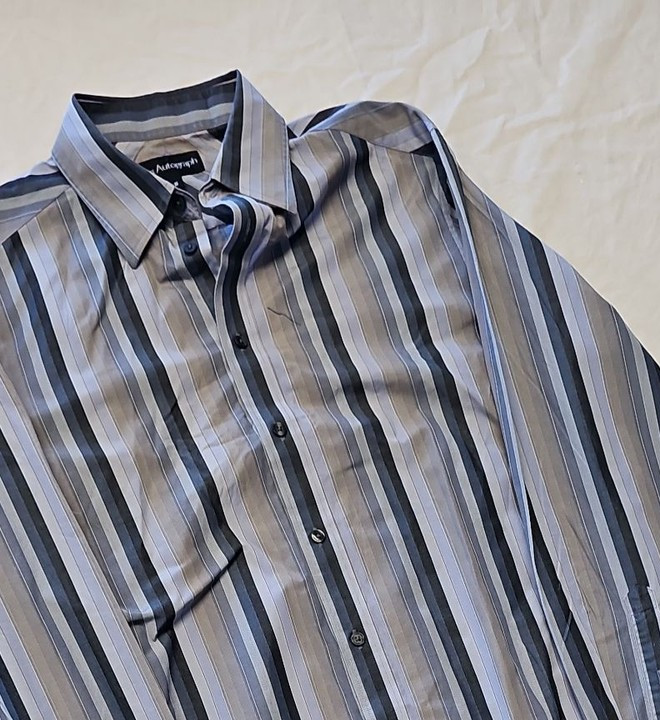 Marks & Spencer Autograph Men's Striped Button Down Shirt A7 1276 - Image 12