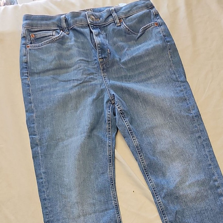 M&S Light Indigo Wide Leg Flare Jeans - Size UK 14 Regular A6 1269 - Image 11