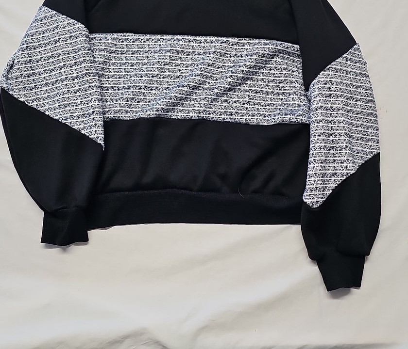 Contemporary Black and Grey Textured Striped Hoodie A7 1285 - Image 7