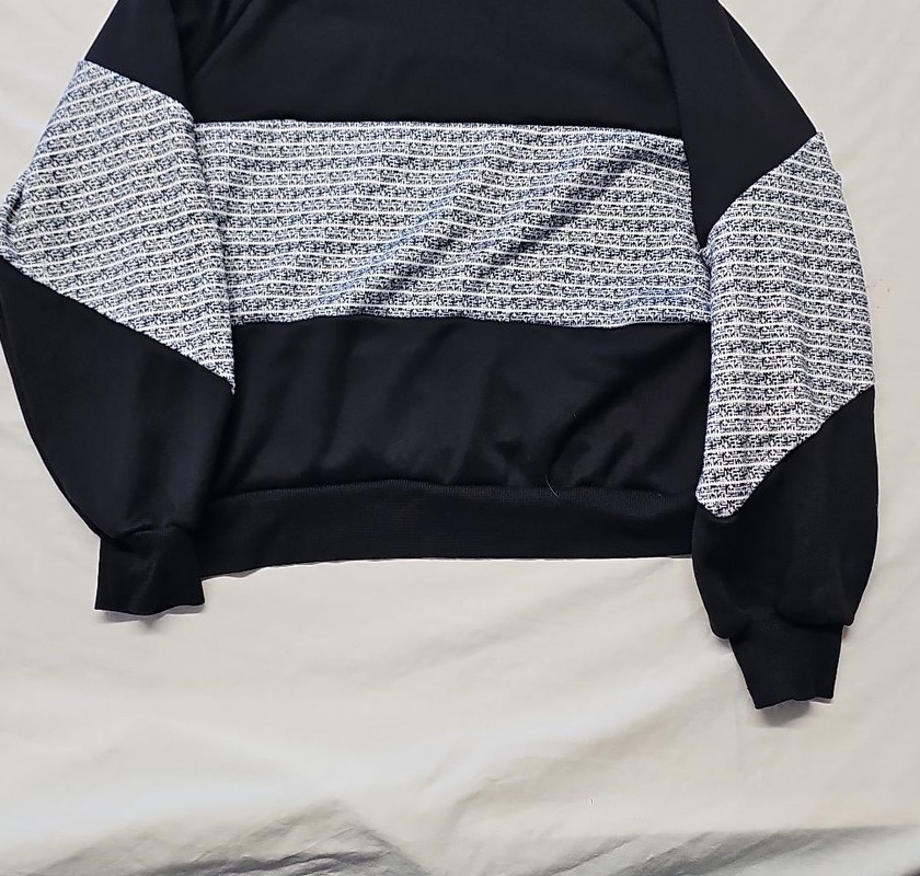 Contemporary Black and Grey Textured Striped Hoodie A7 1285 - Image 9