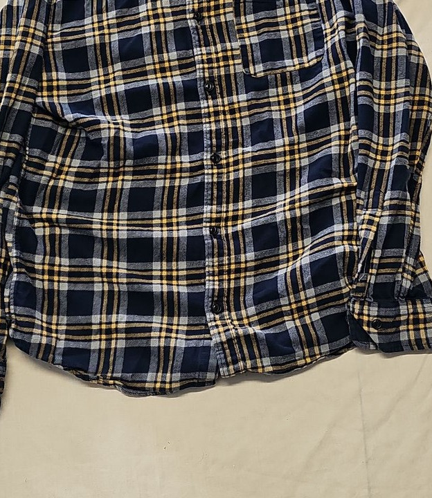 Jack & Jones Premium Plaid Flannel Shirt - Navy & Yellow A11 1312 - Image 8
