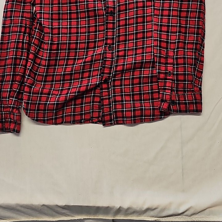 New Look Men's Red Buffalo Plaid Flannel Shirt A11 1313 - Image 8