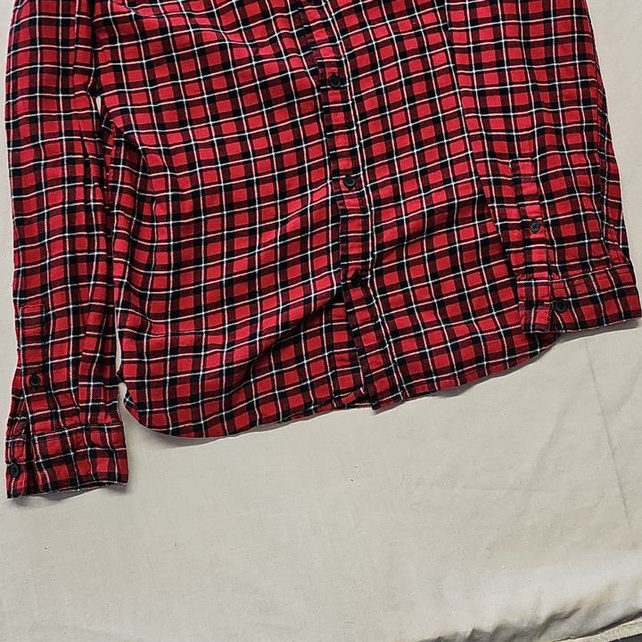 New Look Men's Red Buffalo Plaid Flannel Shirt A11 1313 - Image 12