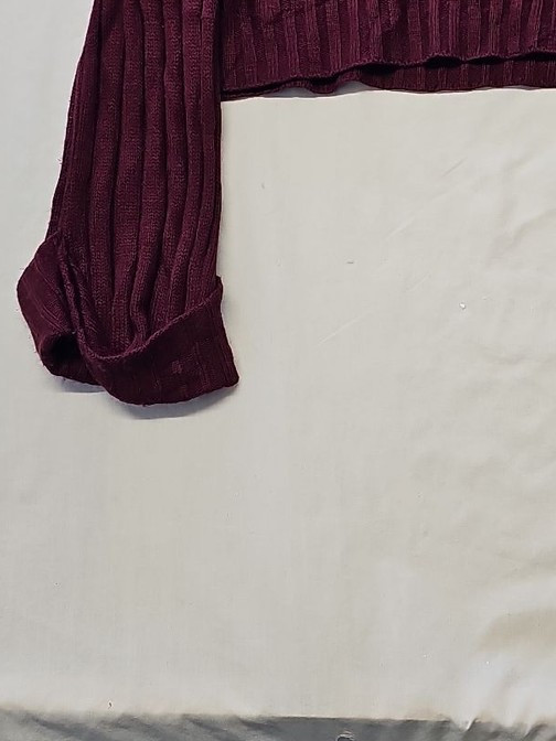 Boohoo Tall Burgundy Ribbed Mock Neck Cropped Jumper A11 1307 - Image 8