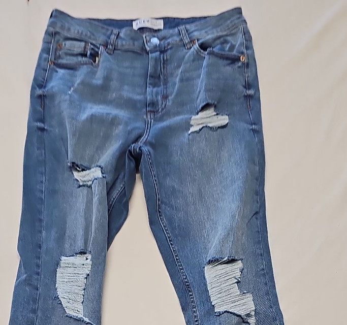 Primark Denim Co. Distressed Skinny Jeans in Mid-Blue Wash A8 1330 - Image 6