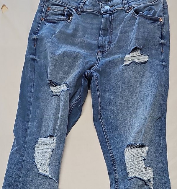 Primark Denim Co. Distressed Skinny Jeans in Mid-Blue Wash A8 1330 - Image 10