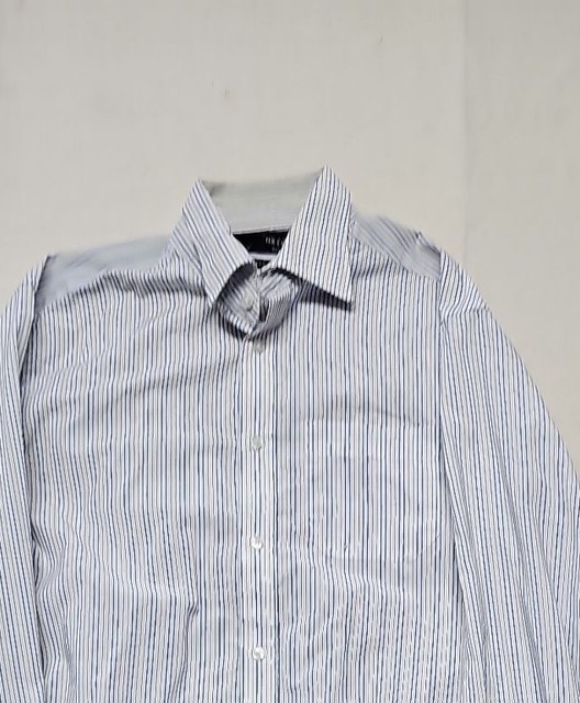 Thomas Nash Blue & White Pinstripe Easy Care Dress Shirt A9 1334 - Image 7