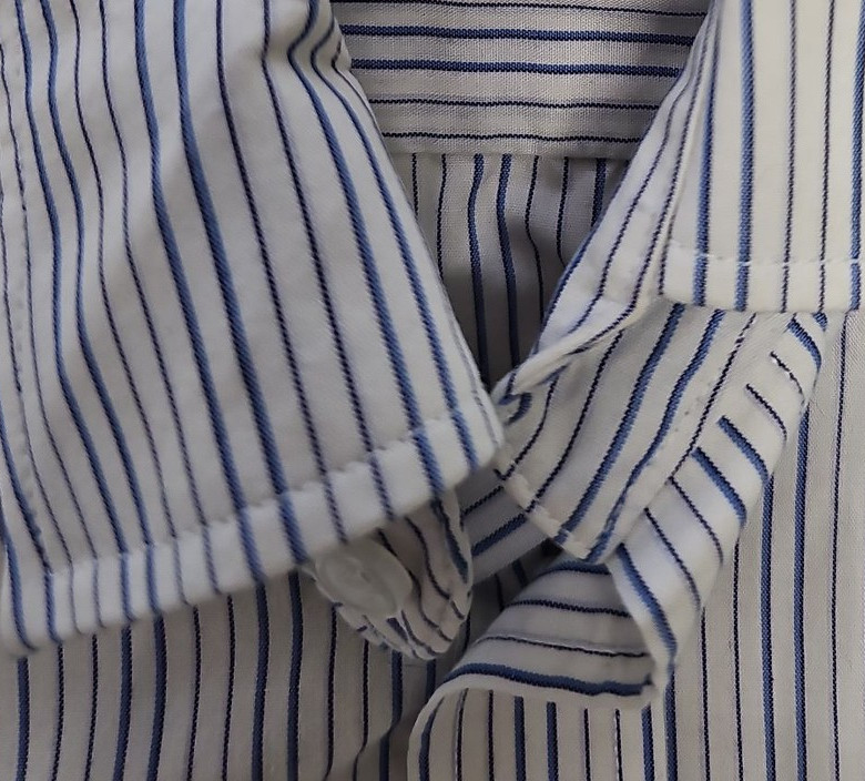 Thomas Nash Blue & White Pinstripe Easy Care Dress Shirt A9 1334 - Image 10
