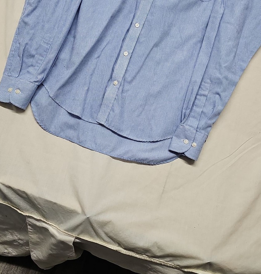 Marks & Spencer Collection Blue Gingham Regular Fit Shirt A9 1335 - Image 12