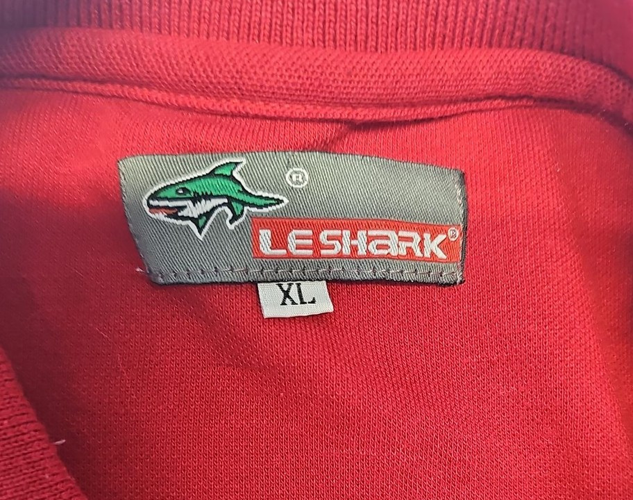 Le Shark Men's Vintage Red Polo Shirt with Navy Contrast Paneling A9 1343 - Image 9