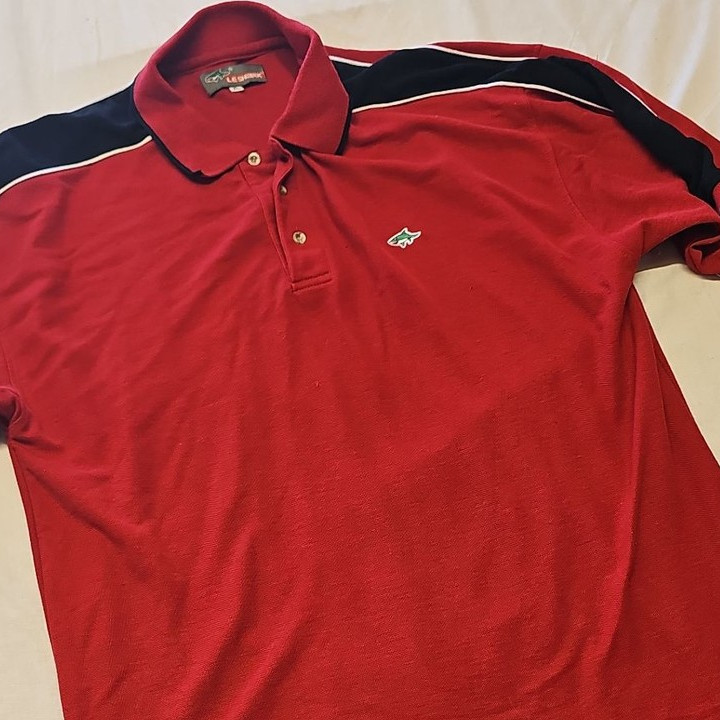 Le Shark Men's Vintage Red Polo Shirt with Navy Contrast Paneling A9 1343 - Image 11