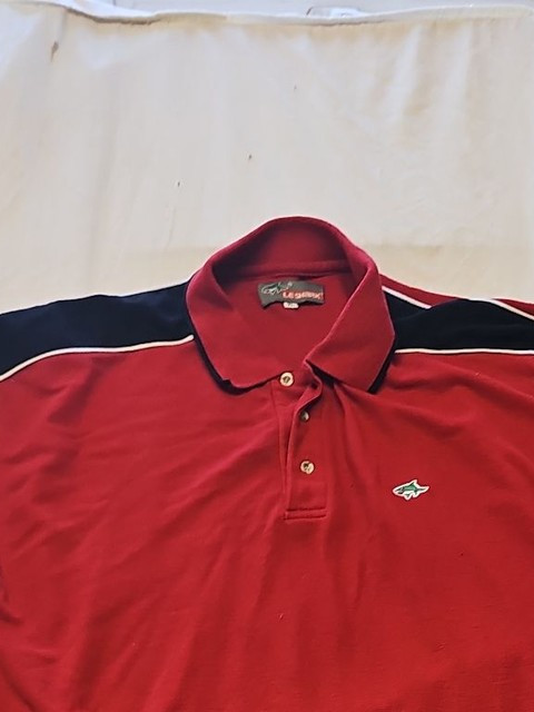 Le Shark Men's Vintage Red Polo Shirt with Navy Contrast Paneling A9 1343 - Image 8