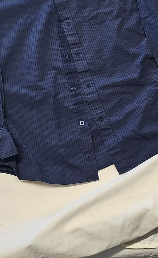 F&F Signature Navy Pinstripe Formal Shirt A12 1354 - Image 12