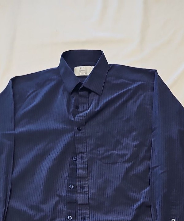 F&F Signature Navy Pinstripe Formal Shirt A12 1354 - Image 7