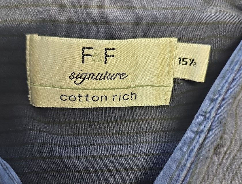 F&F Signature Navy Pinstripe Formal Shirt A12 1354 - Image 9