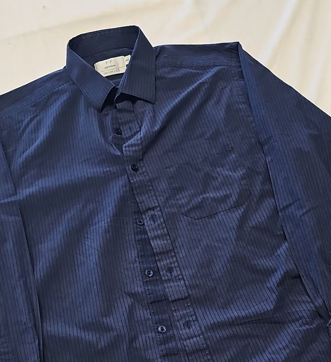 F&F Signature Navy Pinstripe Formal Shirt A12 1354 - Image 11