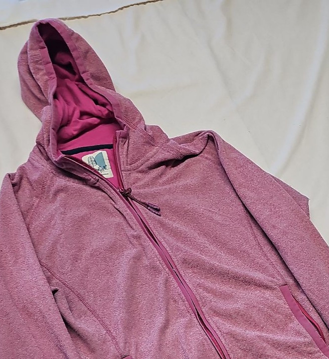 Weird Fish Macaroni Fleece Full Zip Hooded Sweatshirt Pink UK 14 A12 1357 - Image 11