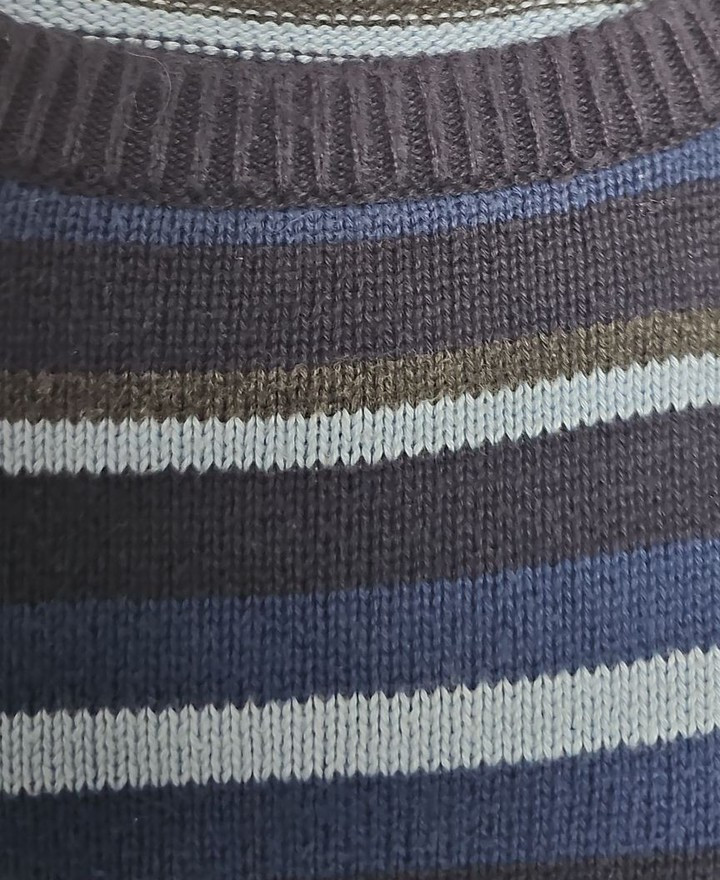 Maine New England Men's Striped Crew Neck Knitted Jumper A17 1397 - Image 10