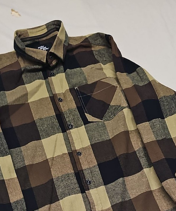 Cedar Wood State Men's Earth Tone Check Flannel Shirt A16 1395 - Image 11