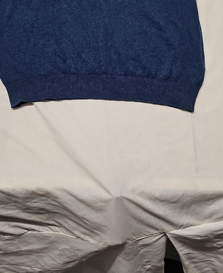 M&S Pure Cotton V-Neck Knitted Tank Top Vest in Denim Blue A16 1390 - Image 8