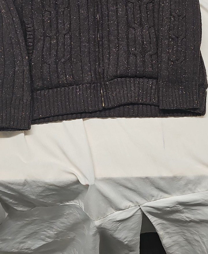 Cherokee Men's Fleece Lined Cable Knit Zip Hoodie Charcoal Grey Speckled W1400 - Image 8