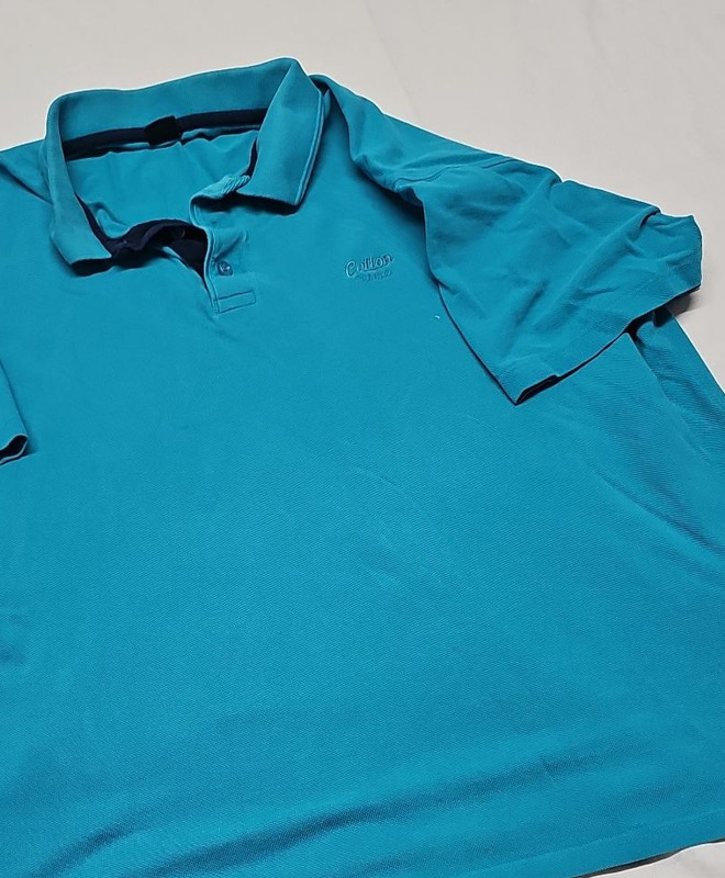 Cotton Traders Men's Turquoise Blue Piqué Polo Shirt 2XL A18 1417 - Image 11