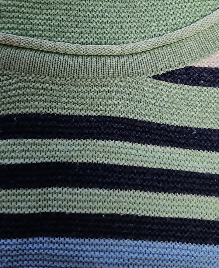 Rabe 1920 Vintage Striped Knit Jumper - Mint, Blue & Navy - Size 40 A19 1425 - Image 11