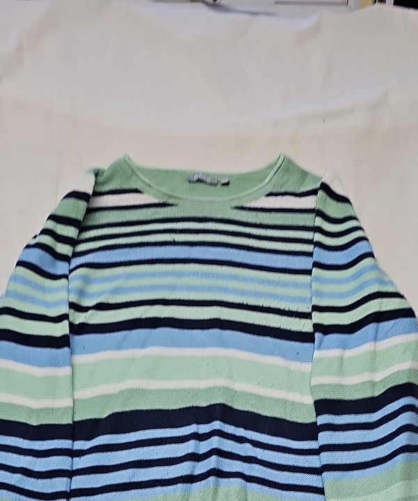 Rabe 1920 Vintage Striped Knit Jumper - Mint, Blue & Navy - Size 40 A19 1425 - Image 8