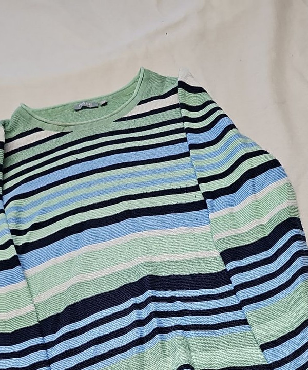 Rabe 1920 Vintage Striped Knit Jumper - Mint, Blue & Navy - Size 40 A19 1425 - Image 12