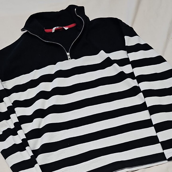 Tu Woman Striped Quarter-Zip Sweatshirt A20 1429 - Image 11