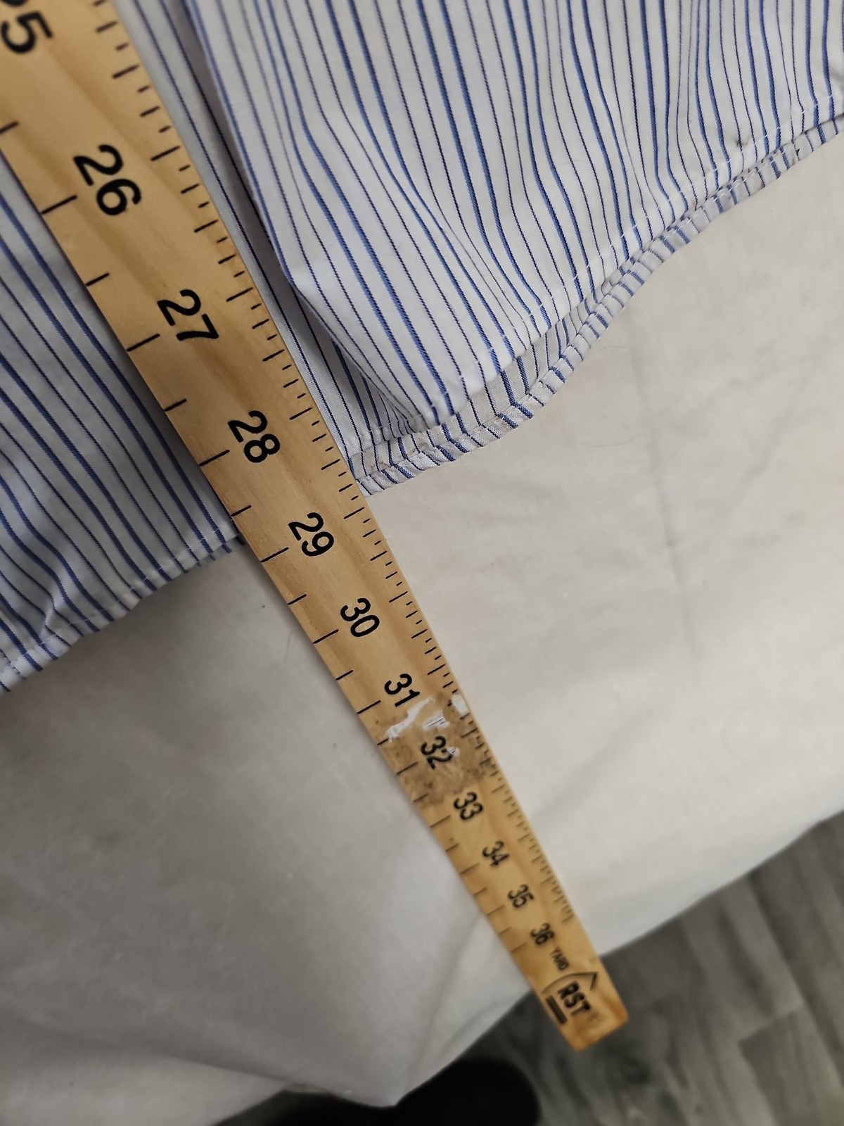 Thomas Nash Blue & White Pinstripe Easy Care Dress Shirt A9 1334 - Image 6