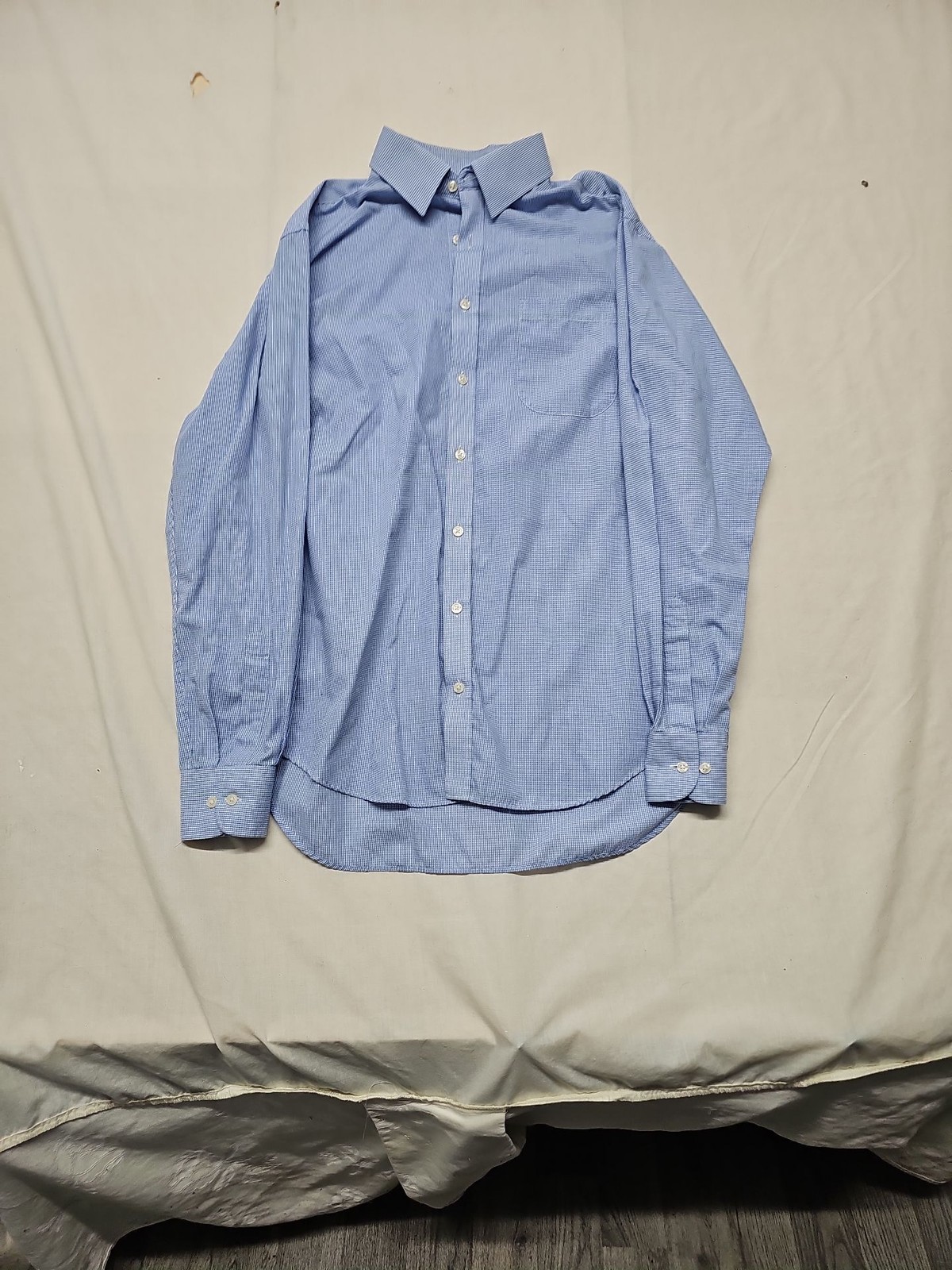 Marks & Spencer Collection Blue Gingham Regular Fit Shirt A9 1335