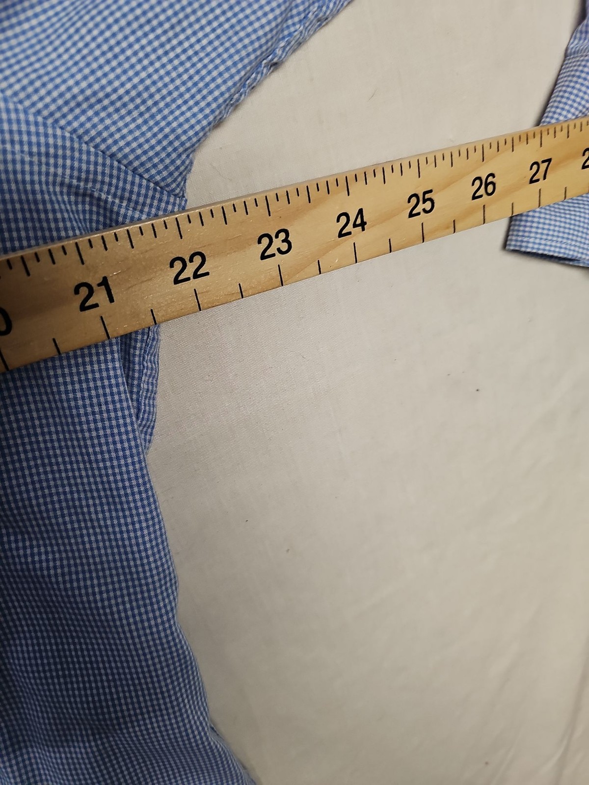 Marks & Spencer Collection Blue Gingham Regular Fit Shirt A9 1335 - Image 6