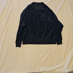Black Velvet Oversized Crewneck Sweatshirt A10 1301