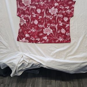 M&S Collection Floral Boxy Top in Rich Red - Size 24 OO1037