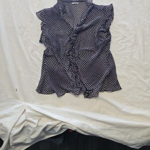 Marks & Spencer Purple Polka Dot Ruffle Sleeveless Blouse 001034