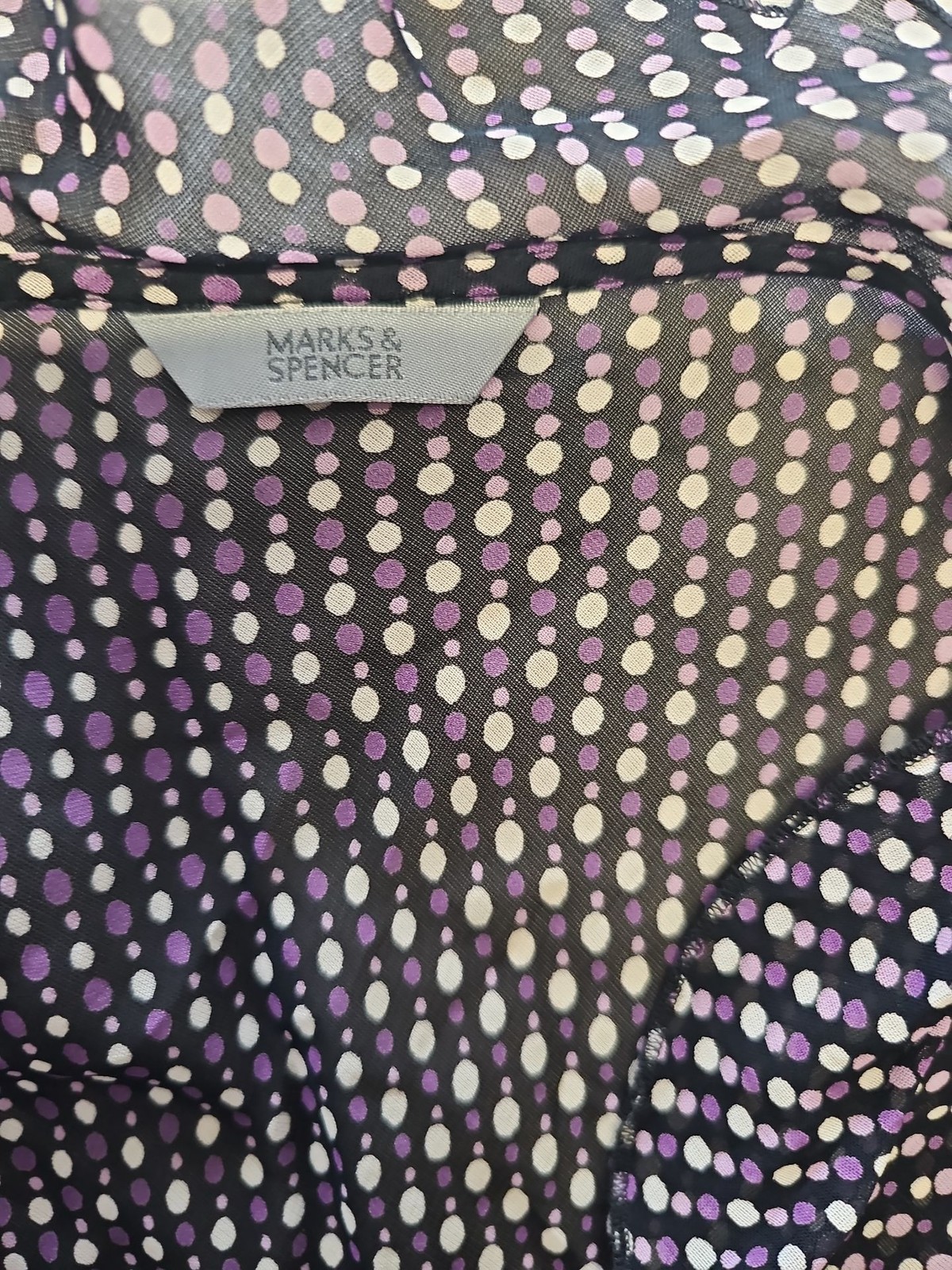 Marks & Spencer Purple Polka Dot Ruffle Sleeveless Blouse 001034
