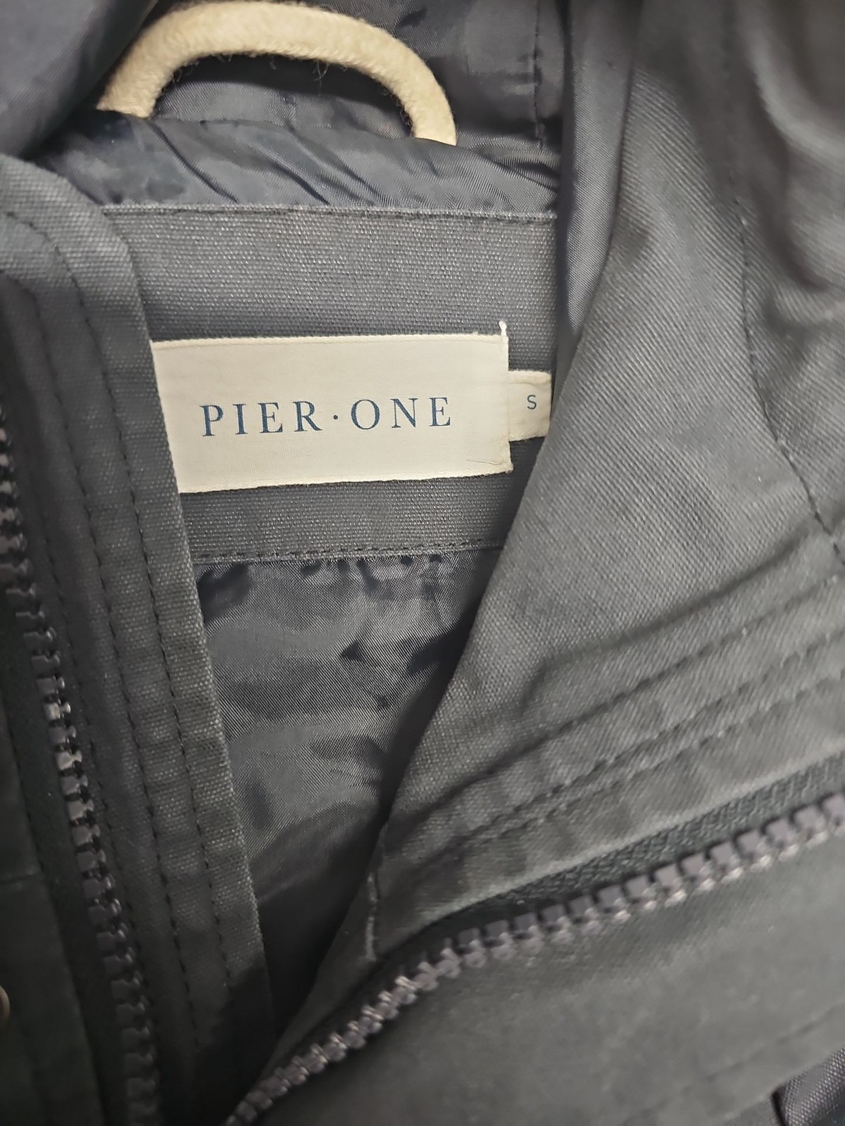 Pier One Men’s Navy Hooded Parka Jacket – Size Small W1399