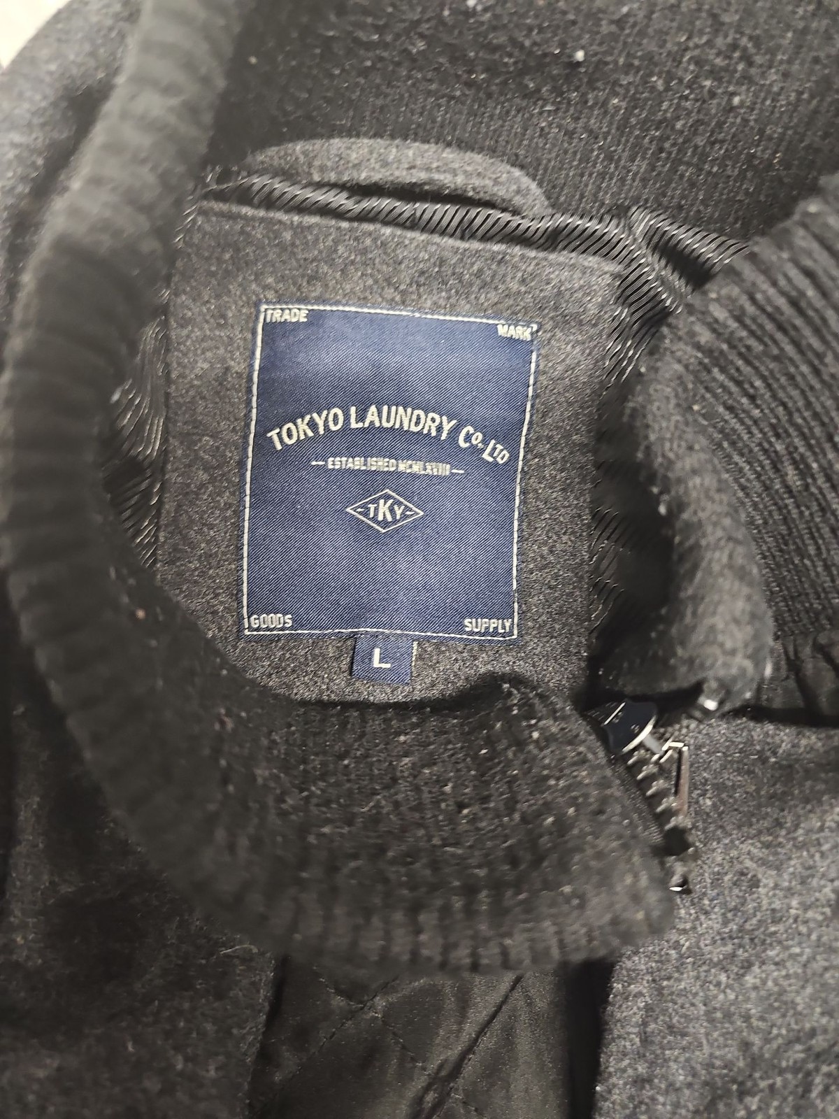 Tokyo Laundry Charcoal Wool Blend Pea Coat – Men’s Large W 1398