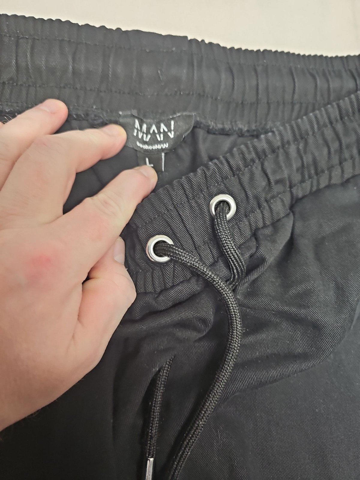 boohooMAN Black Utility Cargo Joggers – Men’s Large A17 1404