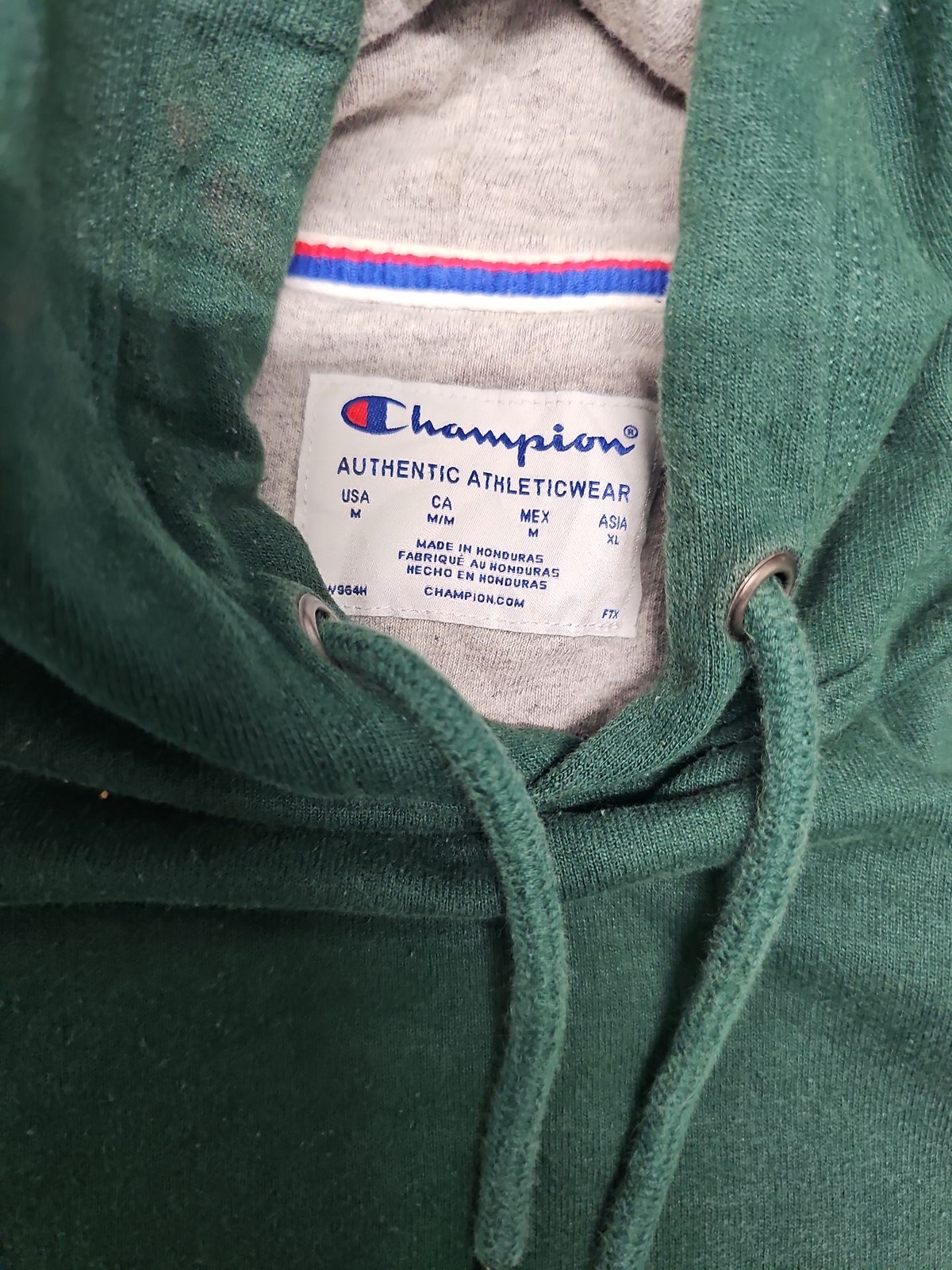 Vintage Style Champion Forest Green Pullover Hoodie A29 1435