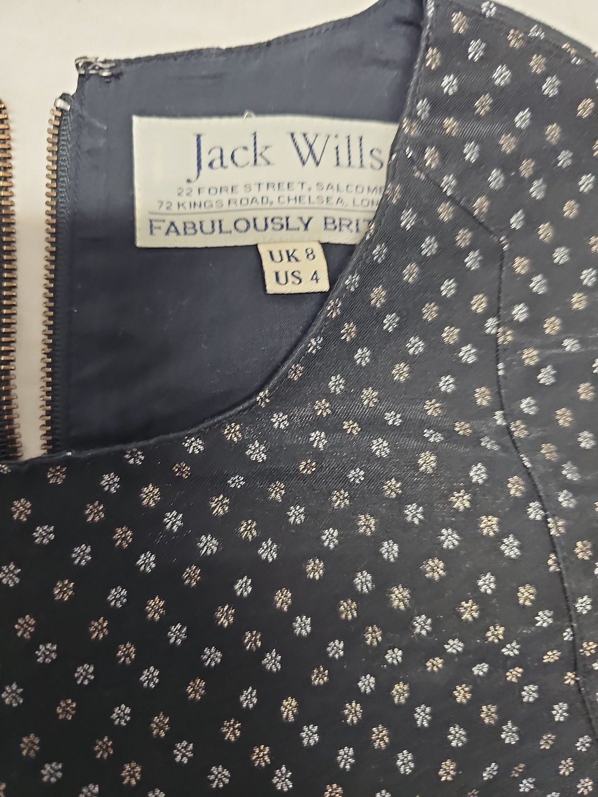 Jack Wills Black Metallic Star Print Sleeveless Top UK 8 A20 1437