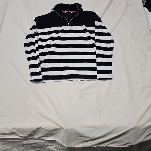 Tu Woman Striped Quarter-Zip Sweatshirt A20 1429