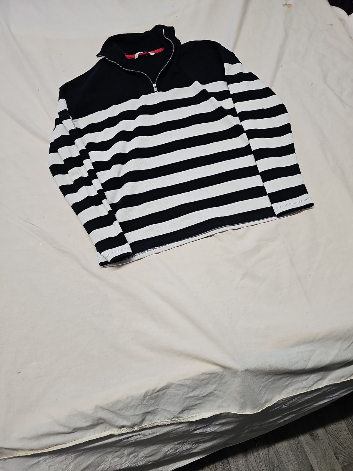 Tu Woman Striped Quarter-Zip Sweatshirt A20 1429 - Image 3